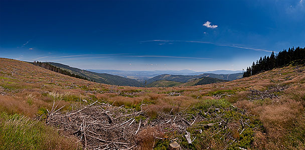 Siodło przy Malinowskiej Skale - panorama na E i S