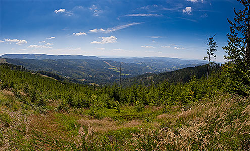 Malinów - panorama na Baranią Górę i Wisłę Malinkę