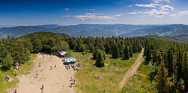 Czantoria - panorama z wieży widokowej na E i S