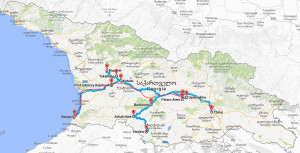 Mapa podróży po Gruzji - Google Maps