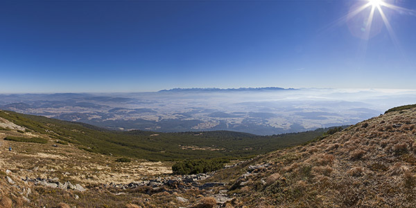 Babia Góra - widok z Gówniaka na Tatry - panorama